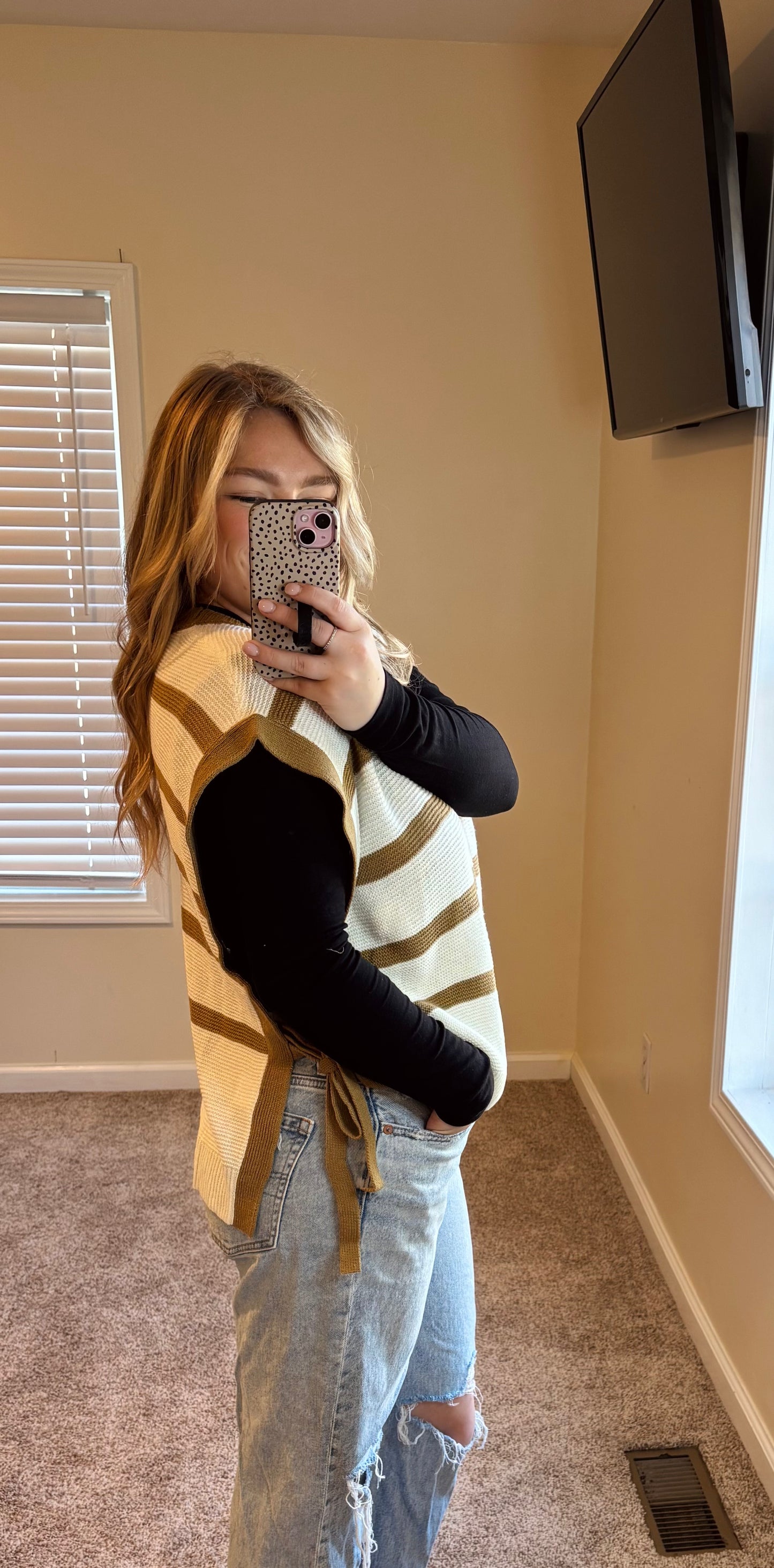 Farrah Side Tie Sweater Top