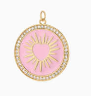 Circle Radiant Heart Charm