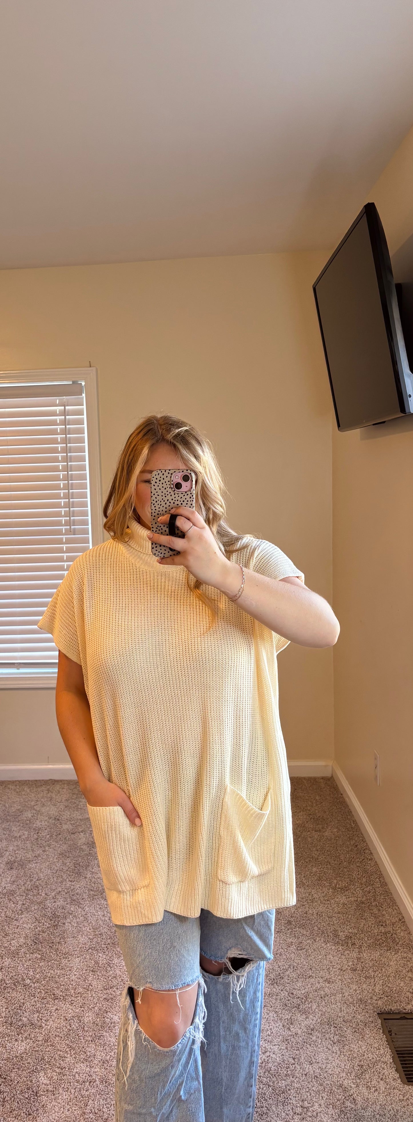 Snuggle Up Short Sleeve Tunic Sweater