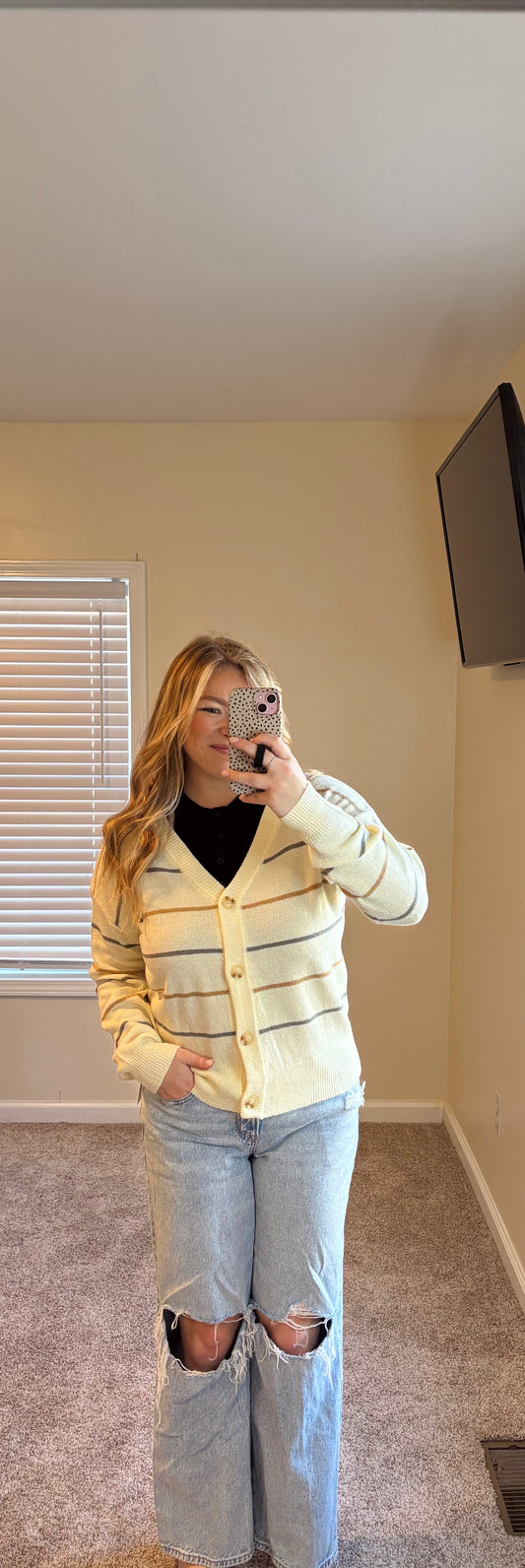 All About You Striped Cardigan