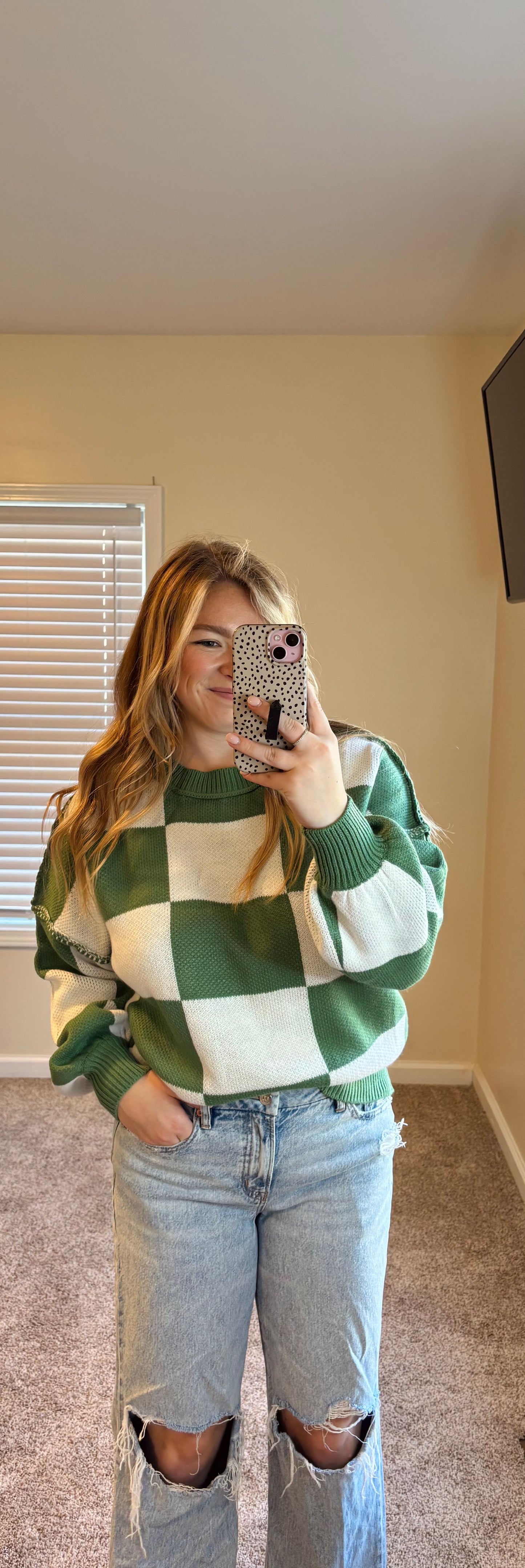 Chilly Season Checkered Sweater